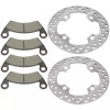 Caltric 2 Front Brake Disc Rotor And Pads for Polaris