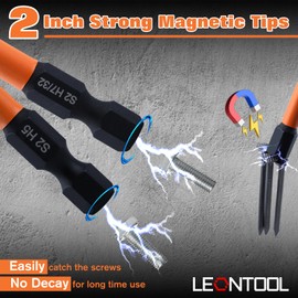 LEONTOOL Impact Hex Head Allen Wrench Drill Bit Set 20 Pcs (Metric and SAE) 1/4" Hex-Shank S2 Steel Hex Bits Set, Magnetic Allen Key Drill Bit Set, 2" Long Hex Screwdriver Bit Set with Bit Holder