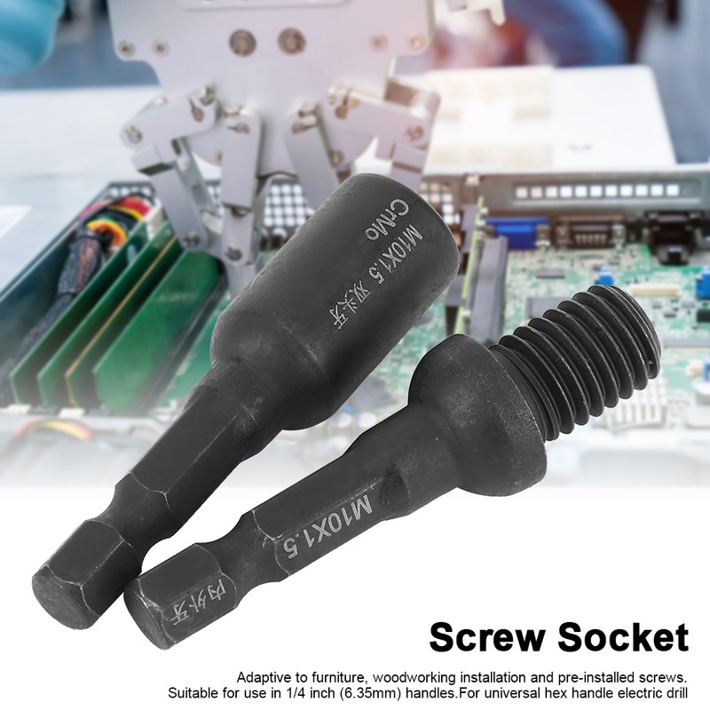 6PCS Air Screwdriver Socket 1/4 Inch Shank for In&amp;External Double