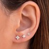 Women's Gold-Plated Earrings, Set of 3, Zirconia Golden Stud Earrings,