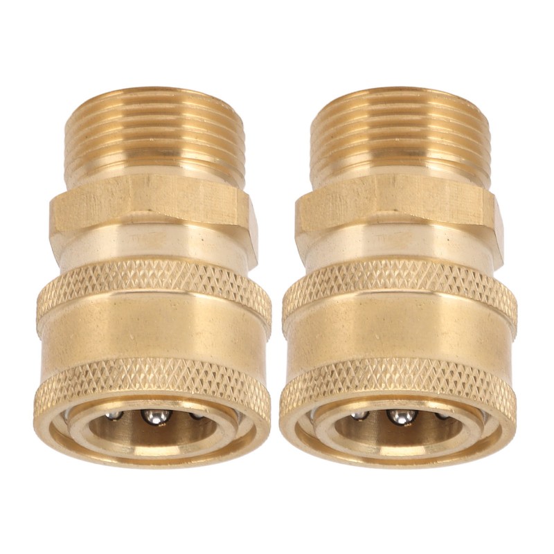 2Pcs Pure Copper M22 High Pressure Washer Fitting Adapter 3/8