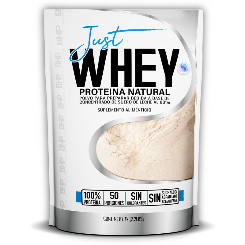 BHP JUST WHEY PROTEINA NATURAL| WHEY PROTEIN| SIN SABOR| 100%
