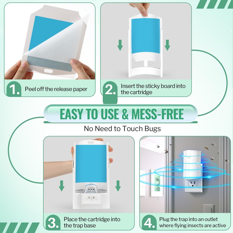 Qualirey 20 Pack Flying Insect Trap Refill, Compatible with osvdo