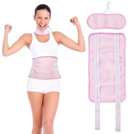 Teawind 2 PCS Castor Oil Pack, Reusable Wrap Adjustable Pack Wrap Kit for Liver, Aid Sleep, Auxiliary Liver and Abdominal Muscles to Improve Circulation Digestion(Castor Oil Not Included) (Pink)