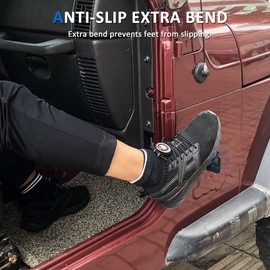 RERPRO Foot Pegs Rest Pedals Compatible with 1997-2006 Jeep Wrangler TJ Exterior Accessories Door Hinge Steel Doors Off Foot Peg, 1 Pair Star