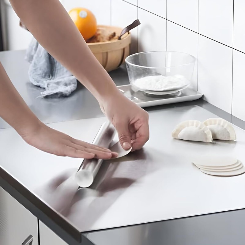 Stainless Steel Cutting Boards with Lip,Heavy Cutting Board For Kitchen,Chopping