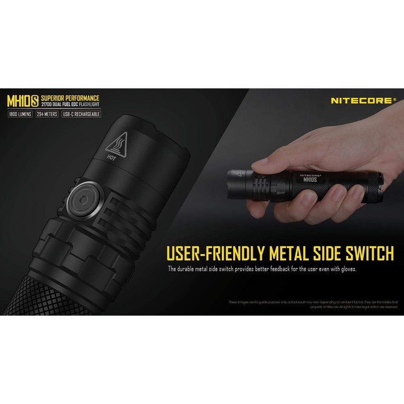 Nitecore MH10S Luminus SST-40-W USB-C Rechargeable Flashlight - 1800 Lumens