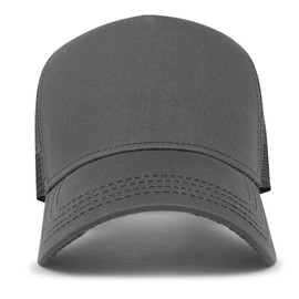 ililily Extra Large Solid Cotton Mesh Back Baseball Cap XL Big Trucker Hat, Charcoal - Curved