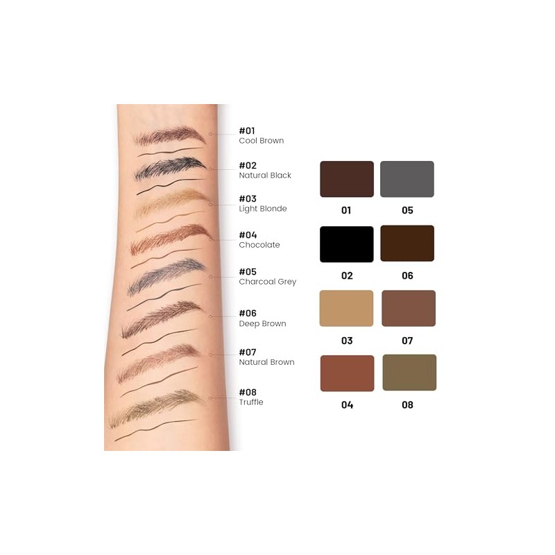 2-in-1 Dual Ended Microblading Eyebrow Pen & Eyebrow Brush, Waterproof