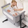 Semphis Baby Bassinet, 3 in 1 Bassinets Bedside Sleeper, Adjustable