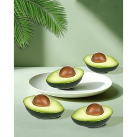 Liobelon 6 Pieces Artificial Avocado, Lifelike Avocado Plastic Fruit, Realistic Half Avocads Fake Fruits avocado decor for Photography Prop Basket Display Kitchen Party Ornament Christmas Thanksgiving