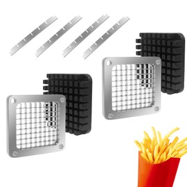 KELEYU 2Pcs 3/8''Replacement Chopper Blade, Commercial Vegetable Chopper Dicer Stainless Steel Blade and Pusher Block for Fruit Cutting Machine Tomato onion French Fries Cutter