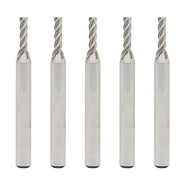 5PCS End Mill Set 1/8" Cutting Dia 1/4" Shank 4 Flute HSS End Mill Drill Bit, CNC End Milling Cutter for Wood, Aluminum, Steel, Titanium, Foam, Plastic