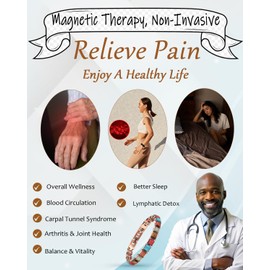 MagVIVACE Pure Copper Bracelet for Women, Magnetic Bracelets with Magnet (B)