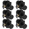 NCSEN 6 Pack Black Door Knobs with Zinc Camelot Trim,
