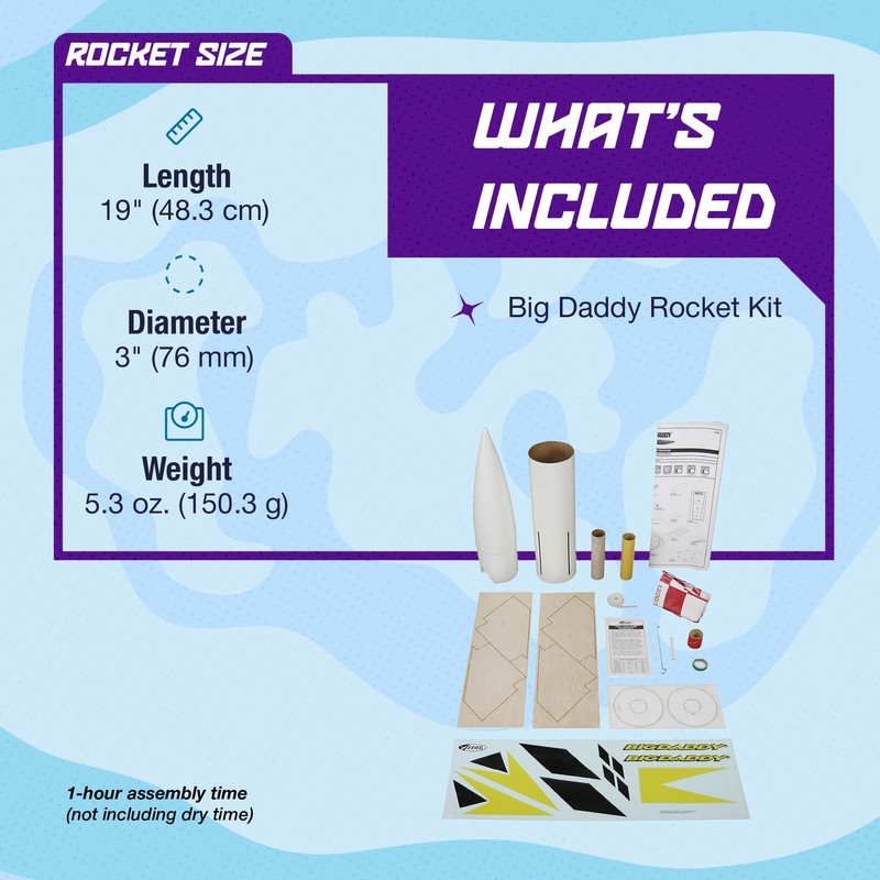 Estes 2162 Big Daddy Rocket-Building Kit, Advanced Flying-Rocket-Model Kit for