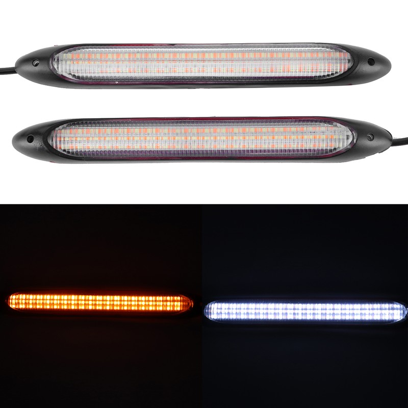 Pair of LED Daytime Running Lamp Strip Turn Signal White