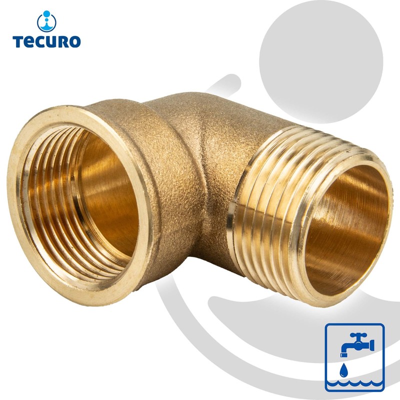 tecuro Brass angle 90° internal x external thread 1 inch,