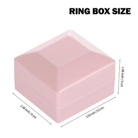 2 Pieces Ring Earring Gift Box with LED light, Elegant Velvet Ring Case Jewelry Display for Proposal, Engagement, Wedding, Gift (Pink)