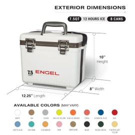 Engel UC7 7.5qt Leak-Proof, Air Tight, Drybox Cooler and Small Hard Shell Lunchbox for Men and Women in Elemental Blue