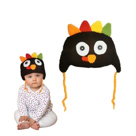 ZARSIO Baby Thanksgiving Beanie Hat Turkey Knitted Cap for Photograph Props Thanksgiving Costume