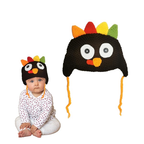 ZARSIO Baby Thanksgiving Beanie Hat Turkey Knitted Cap for Photograph