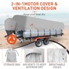 Heavy Duty Pontoon Boat Cover, 300D Waterproof Trailerable Boat Cover,