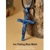 U7 Blue Plated Cross Pendant Crucifix Jewellery for Men Women