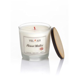 VEL AIR Vela Aromática Floral, Popurri de Flores Frescas, Ecológicas 250 gr/ 9 oz.de Cera de Soya, Velas Aromaticas, Velas Relajantes, Velas Decorativas.