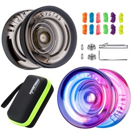 MAGICYOYO K2 Crystal Yoyo for Kids, Responsive Yoyo for Beginners, Professional Dual Purpose Yoyo for Adults, Trick Yoyo with Unresponsive Yoyo Bearing Kit + 12 Yoyo Strings + Yoyo Case