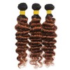 1B/30 Bundles Human Hair Brown Deep Wave Bundles 22 24