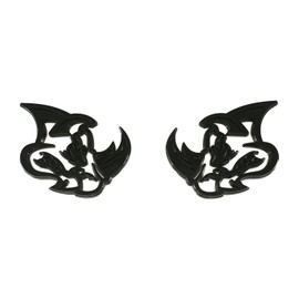 2Pcs 3D Rhino Emblems Car Badge Custom New Side Rear Front Hood Door Decal Replacement for Car Truck SUV Motorcycles (Glossy Black)
