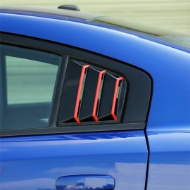 2x Car Window Scoop Side Louver Air Vent Cover With Trim For 11-21 Dodge Charger