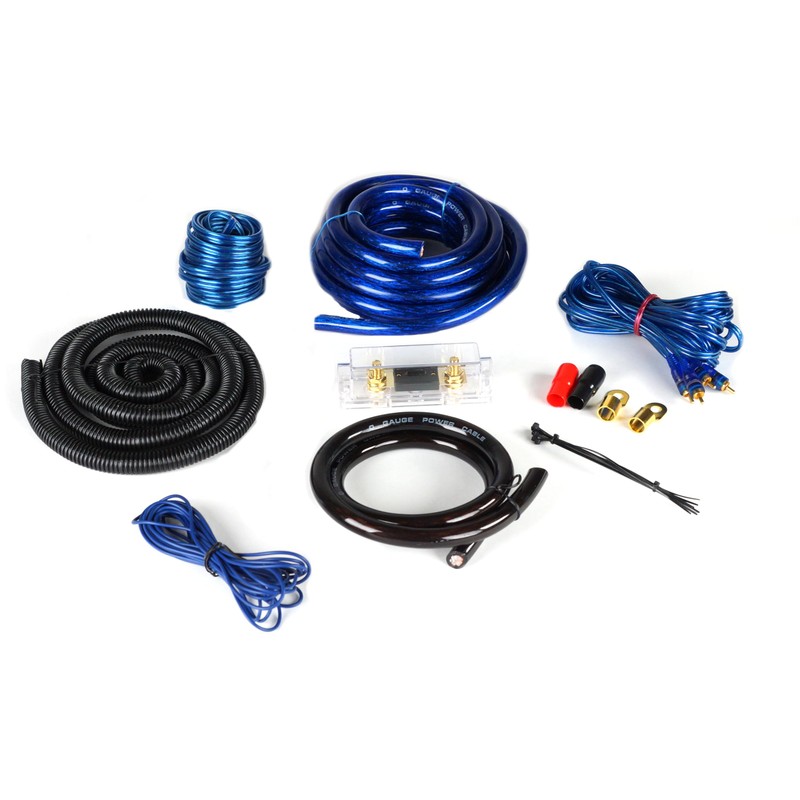 Absolute KIT0BL Complete 0 Gauge Blue Amp Kit with RCA