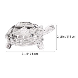 Veemoon Chinese Feng Shui Tortoise, Crystal Glass Turtle Animal Figurine for Peace Prosperity Positive Energy Decoration