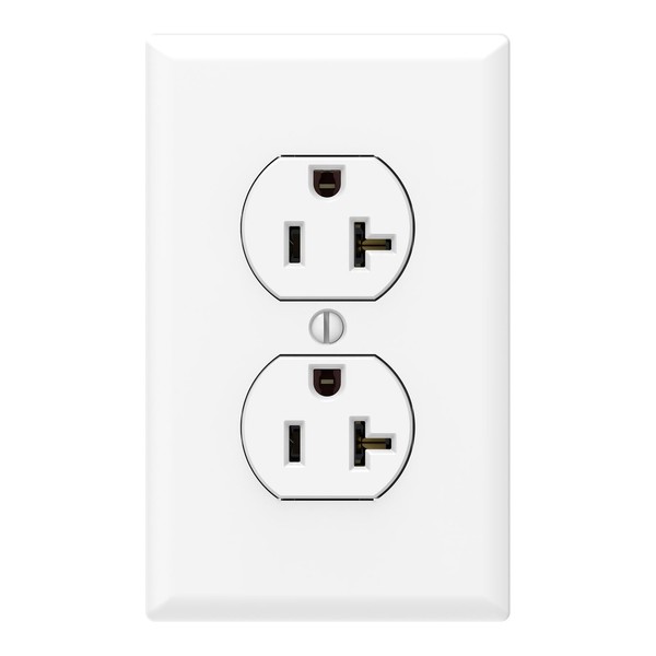 ThunderWay Duplex Electrical Receptacle Outlets with Wall Plate, 20Amp 125V