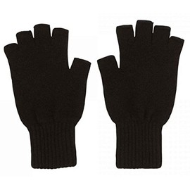 Graham Cashmere - Womens Cashmere Fingerless Gloves - Made in Scotland - Gift Boxed (Black)
