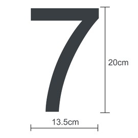 MOLVCE Stainless Steel House Number Plaque Height 20cm Modern RAL 7016 Anthracite 2mm Thick Metal Street Number Stainless Steel - Arial No.7