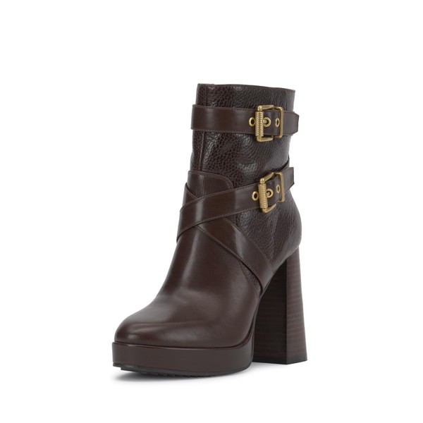 Vince Camuto Women's Coliana Platform Bootie Ankle Boot, Root Beer,