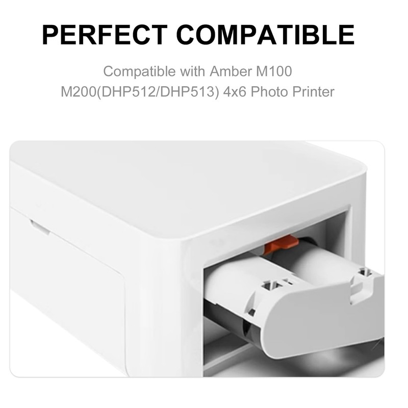 Compatible with Liene Amber M100/M200/M110/M210 4x6" Photo Printer 80 Sheets