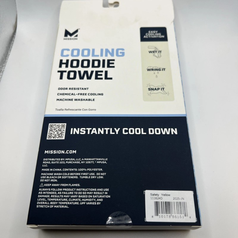 Mission Cooling Hoodie Towel Evaporative Cool Technology Keeps Cool UPF