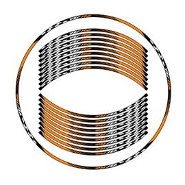Awonderful Motorcycle Reflective Wheel Stripes kit, Vinyl Wheel Rim Stickers Compatible with Yamaha YZF R6 1998-2016 (Orange)