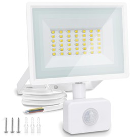 Aigostar 30 W LED Spotlight with Motion Sensor Outdoor, 2510 lm, 4000 K, Natural White, IP65 Waterproof Spotlight, Outdoor Light for Garden, Courtyards, Garage, Hotel