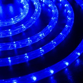 WYZworks 100 feet 1/2" Thick Blue Pre-Assembled LED Rope Lights with 10', 25', 50', 150' Option - Christmas Holiday Decoration Lighting | ETL Certified