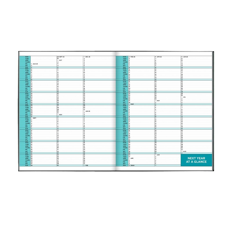 Pirongs Page-a-day 2024-2025 Green Academic Diary (Slightly wider than A5)