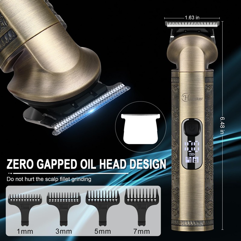Hatteker Beard Trimmer Kit Professional Barber Zero Gap T Blade