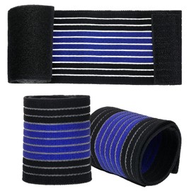 2 Pieces Elastic Wrist Support Wrap Breathable Wrist Brace Adjustable Hand Splint Compression Wrist Brace Sport Wrist Support Strap for Carpal Tunnel Tennis Sports Exercise Men Women (Black and Blue)