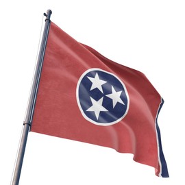 Tennessee Flag Polyester Fiber 3x5 Feet Flag, Bright Colors And Anti-ultraviolet Fade Flag Indoor Outdoor Banner