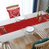 Christmas Table Runner, 33x183cm Red Linen Table Runner Christmas Nutcracker