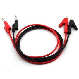 MEETOOT 2PCS Banana Plug to Crocodile Alligator Clip Cable Stackable Test Lead Wire Cable Set 15A 1M
